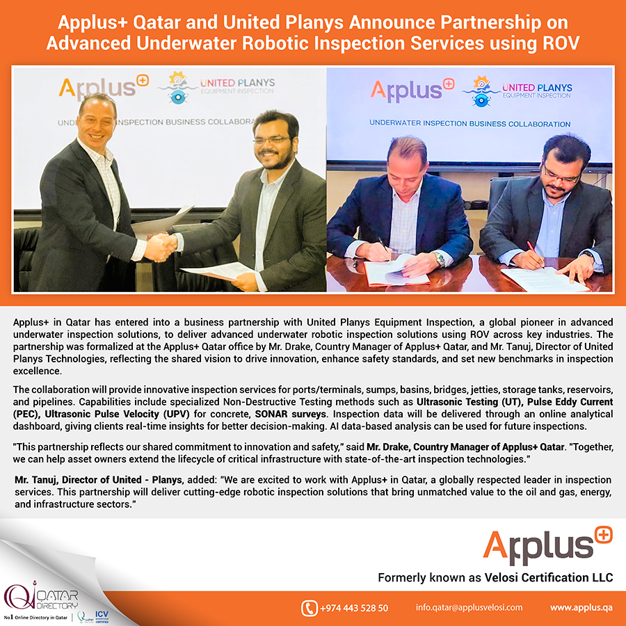 APPLUS+ ( FORMERLY KNOWN AS VELOSI CERTIFICATION LLC ) in Doha Qatar